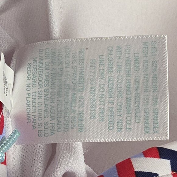 NWT Kona Sol Women One-Piece Swim 16 Red White Blue Gold Ring CrisCross Adjust - Picture 16 of 16